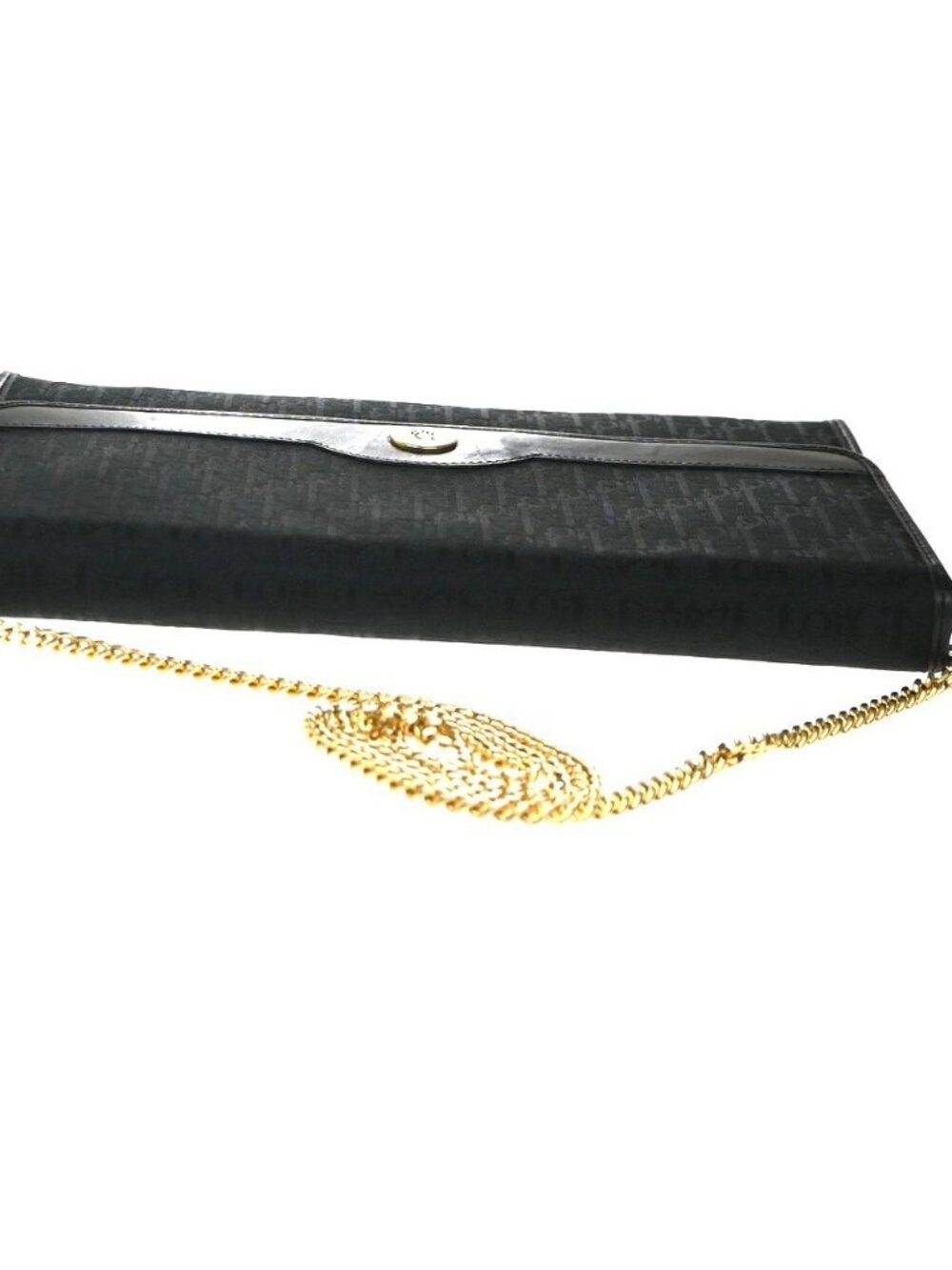 CHRISTIAN DIOR Trotter Pattern 2way Clutch Hand Bag Canvas Leather Black 38KC787 - Picture 6 of 15